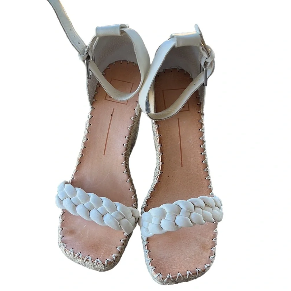 Dolce Vita Cream Braided Espadrille Wedge Sandals